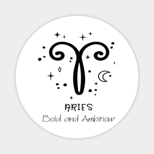 Aries Personality Black Print Magnet